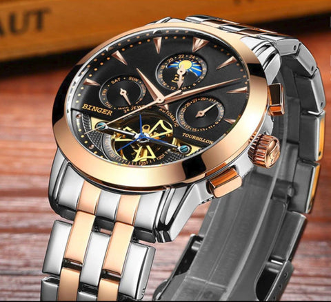 Image of Binger Swiss Turbo Tourbillon Mechanical Watch B 1188