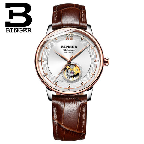 Image of Binger Swiss Ultra thin Super Luxury Tourbillon Women Watch B 1108
