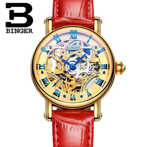 Image of Binger Swiss Hollow Mechanical Watch Women B 5066 HW