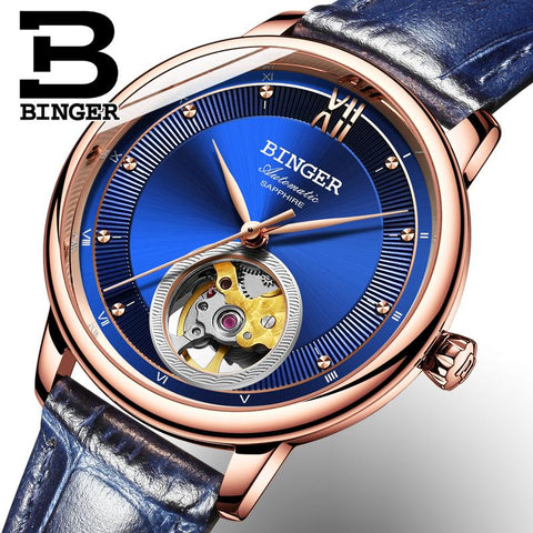 Image of Binger Swiss Ultra thin Super Luxury Tourbillon Women Watch B 1108