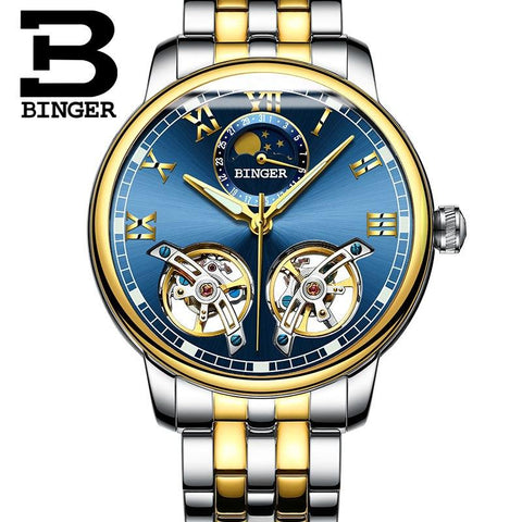 Image of Binger Swiss Double Tourbillon Mechanical Watch Men B 8607
