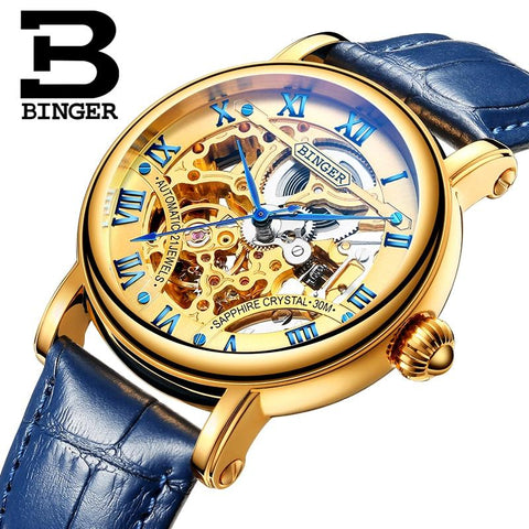 Image of Binger Swiss Hollow Mechanical Watch Men B 5066