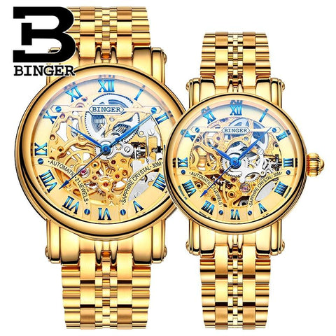 Image of Binger Swiss Hollow Mechanical Couple Watch BS5066HL