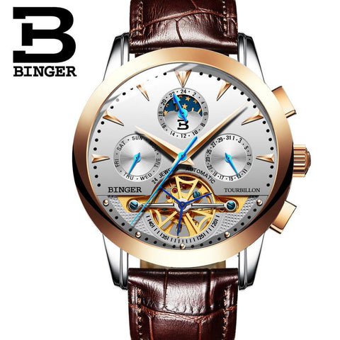 Image of Binger Swiss Turbo Tourbillon Mechanical Watch B 1188