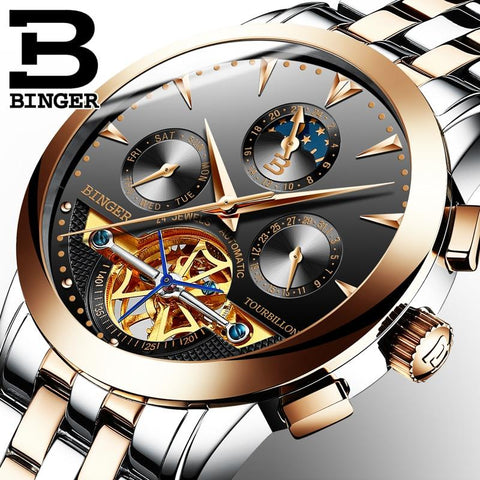 Image of Binger Swiss Turbo Tourbillon Mechanical Watch B 1188
