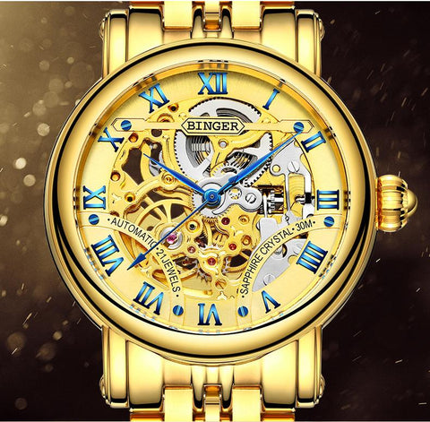 Image of Binger Swiss Hollow Mechanical Watch Men B 5066