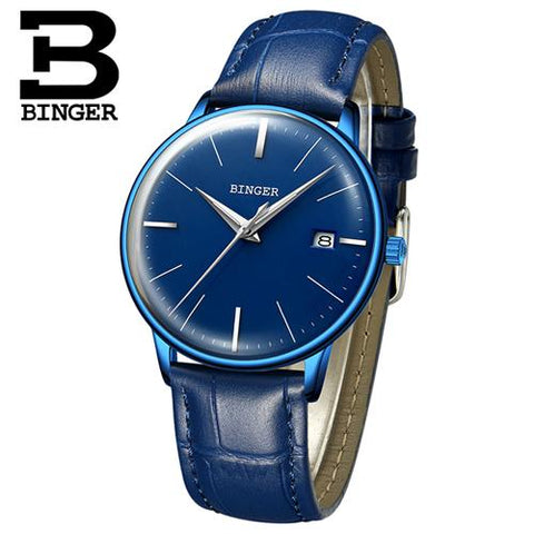 Image of Binger Swiss Vintage Cambered Dial Mechanical Watch Men B 5078