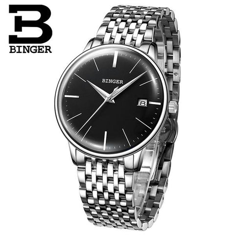 Image of Binger Swiss Vintage Cambered Dial Mechanical Watch Men B 5078