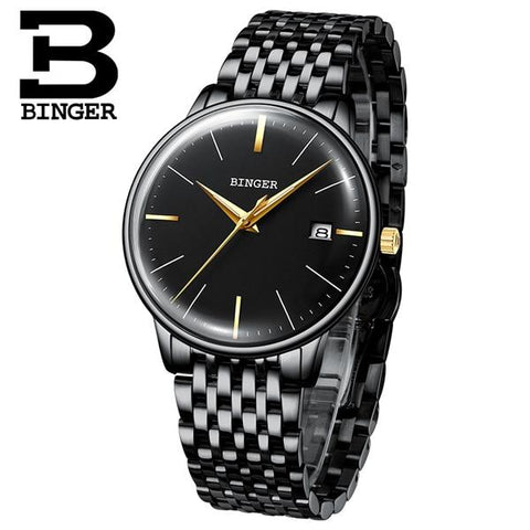 Image of Binger Swiss Vintage Cambered Dial Mechanical Watch Men B 5078