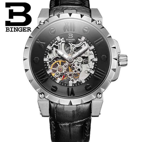 Image of Binger Swiss Skeleton Robust Mechanical Watch B 5032