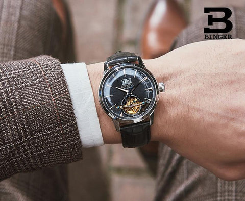 Image of BINGER Swiss Alpha Atmosphere Mechanical Tourbillon Watch B 10009