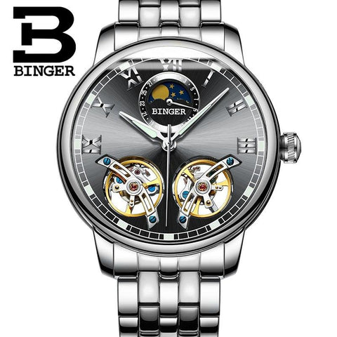 Image of Binger Swiss Double Tourbillon Mechanical Watch Men B 8607