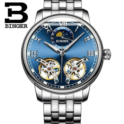 Image of Binger Swiss Double Tourbillon Mechanical Watch Men B 8607