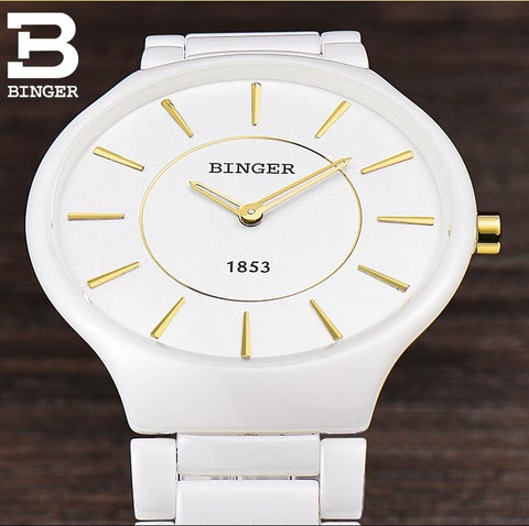 Image of Binger Swiss Ceramic Ultra Slim Quartz Watch Women B 8006
