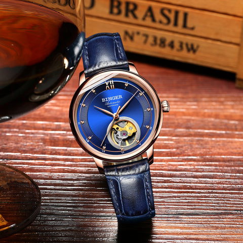 Image of Binger Swiss Ultra thin Super Luxury Tourbillon Women Watch B 1108