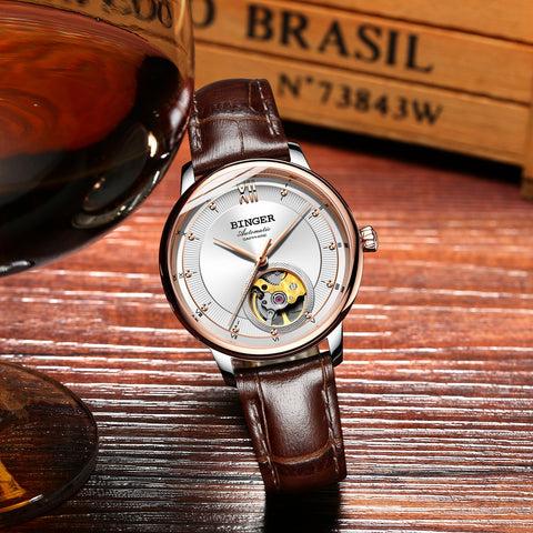 Image of Binger Swiss Ultra thin Super Luxury Tourbillon Men Watch B 1108