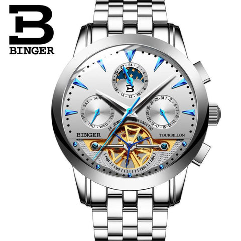 Image of Binger Swiss Turbo Tourbillon Mechanical Watch B 1188