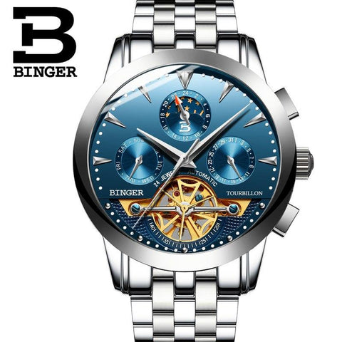 Image of Binger Swiss Turbo Tourbillon Mechanical Watch B 1188