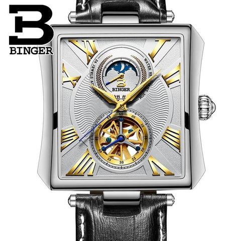 Image of Binger Swiss Square Tourbillon Mechanical Men's Watch B 5071
