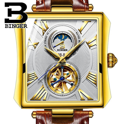 Image of Binger Swiss Square Tourbillon Mechanical Men's Watch B 5071