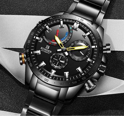 Binger Swiss Speedo Mechanical Men Watch B 10003B