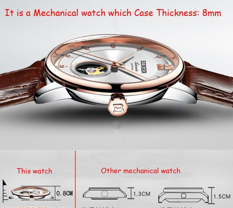 Image of Binger Swiss Ultra thin Super Luxury Tourbillon Couple Watch B 1108