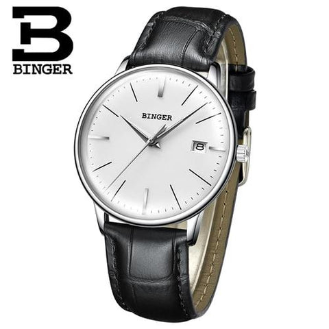 Image of Binger Swiss Vintage Cambered Dial Mechanical Watch Men B 5078