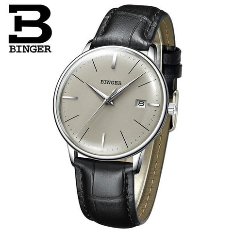 Image of Binger Swiss Vintage Cambered Dial Mechanical Watch Men B 5078