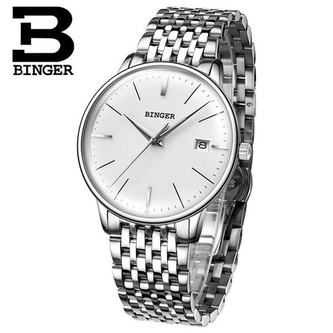 Image of Binger Swiss Vintage Cambered Dial Mechanical Watch Men B 5078