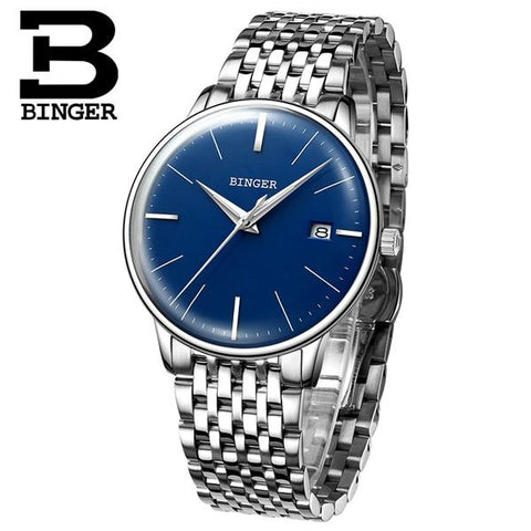 Image of Binger Swiss Vintage Cambered Dial Mechanical Watch Men B 5078