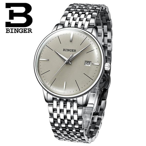 Image of Binger Swiss Vintage Cambered Dial Mechanical Watch Men B 5078