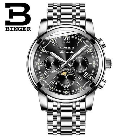 Image of Binger Swiss Mechanical Moon Phase Watch B 1178