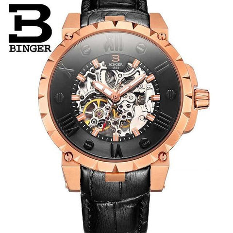 Image of Binger Swiss Skeleton Robust Mechanical Watch B 5032