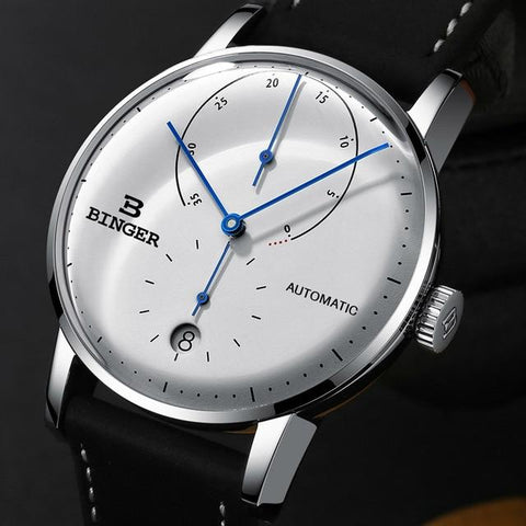 Image of Binger Swiss Sapphire Curved Mechanical Watch Men B 1187