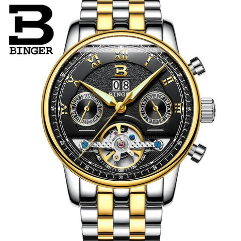 Image of Binger Swiss Sapphire Tourbillon Watch Men B 8603